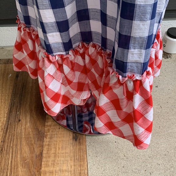 Red, White, and Blue Gingham Maxi Halter Dress by Beach Party - Picture 9 of 12